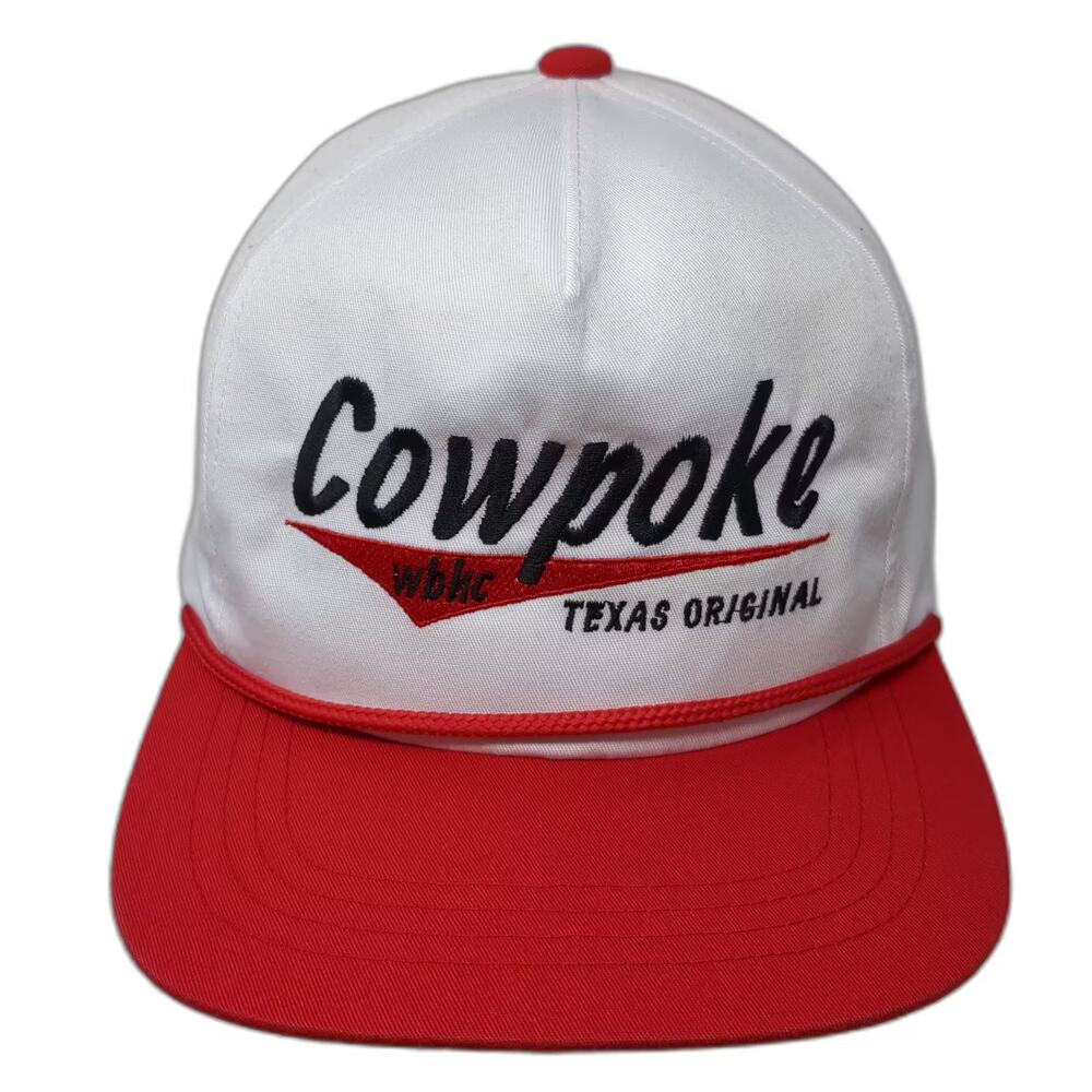 Whiskey Bent Cowpoke Texas Original 5 Panel Hat White Snapback OS Embroidered